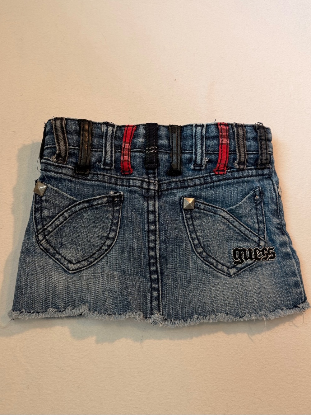 Y2K GUESS Toddler Blue Denim Skirt with Built in Shorts and Belt Loop Accents
